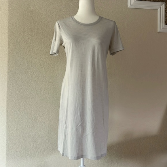 Theory Cotton-Modal Continual Grey Tee T-Shirt Dress Size M. - Picture 2 of 5